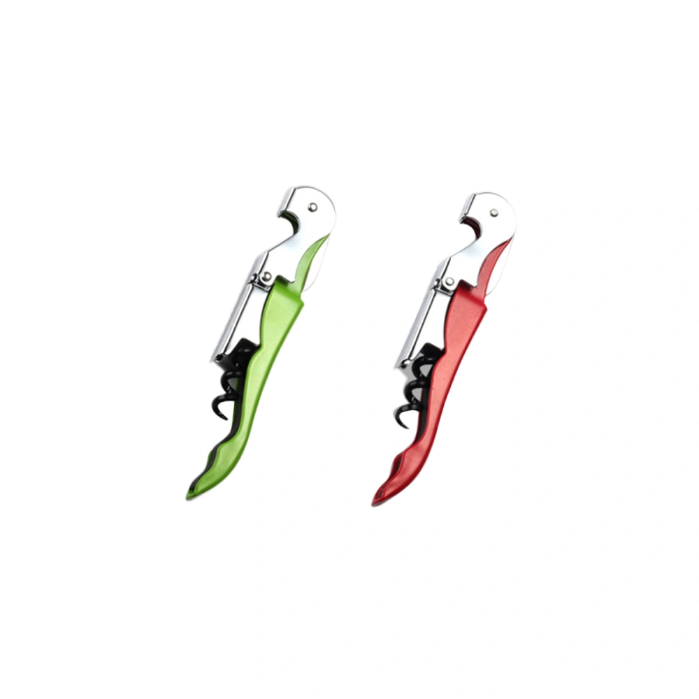 2Pcs Foldable Waiters Corkscrew with Foil Cutter Professional Bottle Opener for Wine Beer (Random Color)