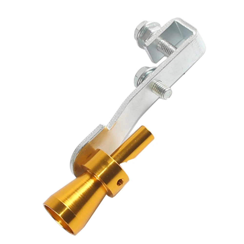 Aluminum Alloy Car Sound Exhaust Whistle Pipe Tailpipe Blow-Off Simulator - Size S (Gold)