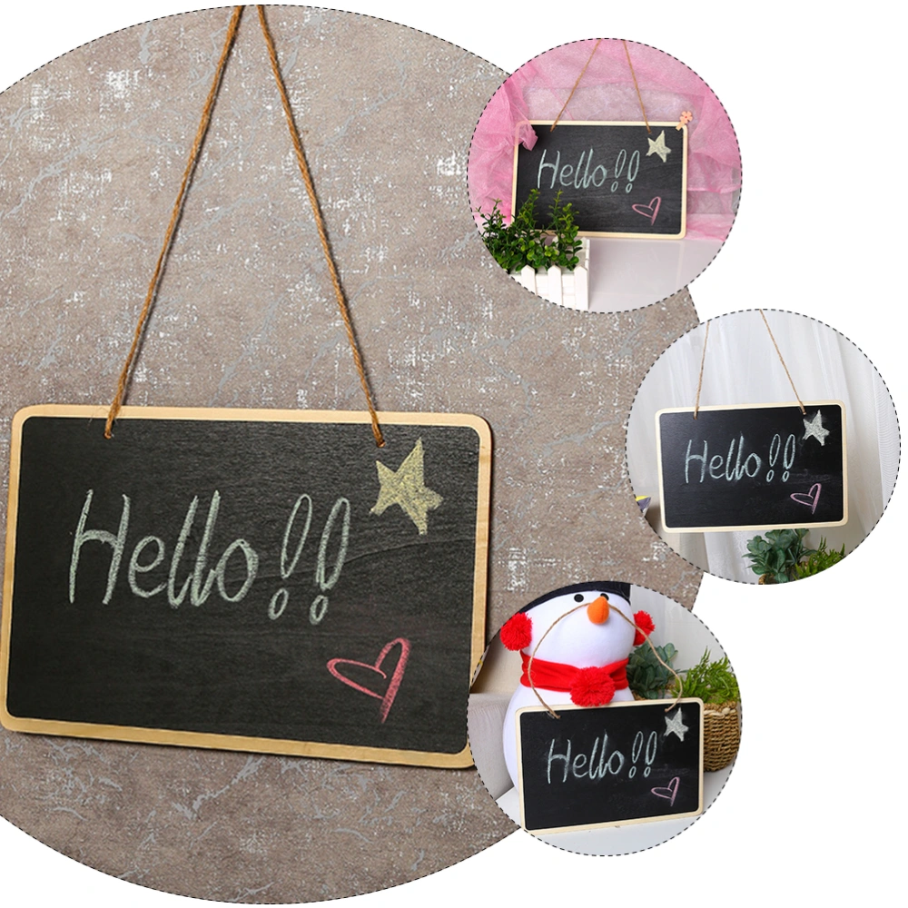 2pcs Wooden Handicraft Small Blackboard Creative Display Hanging Message Board