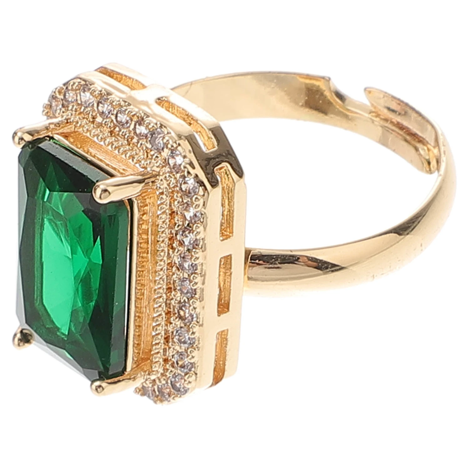 Emerald Rings Shiny Diamond Emerald Ring Zircon Rings Engagement Wedding Gift