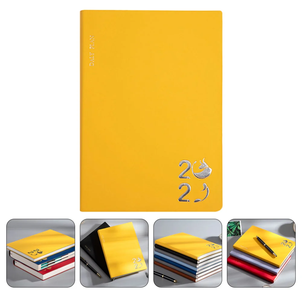 1Pc Schedule Book Time Management Book Efficiency Notepad for Planning (Yellow)