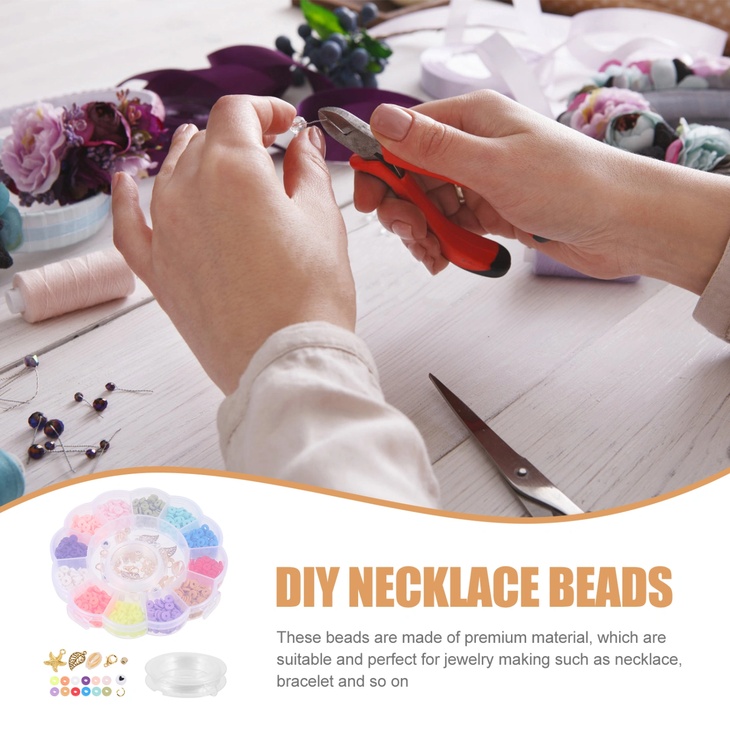 1 Set Jewelry Clay Beads Jewelry Making Handmade DIY Beads Necklace Making Accessory