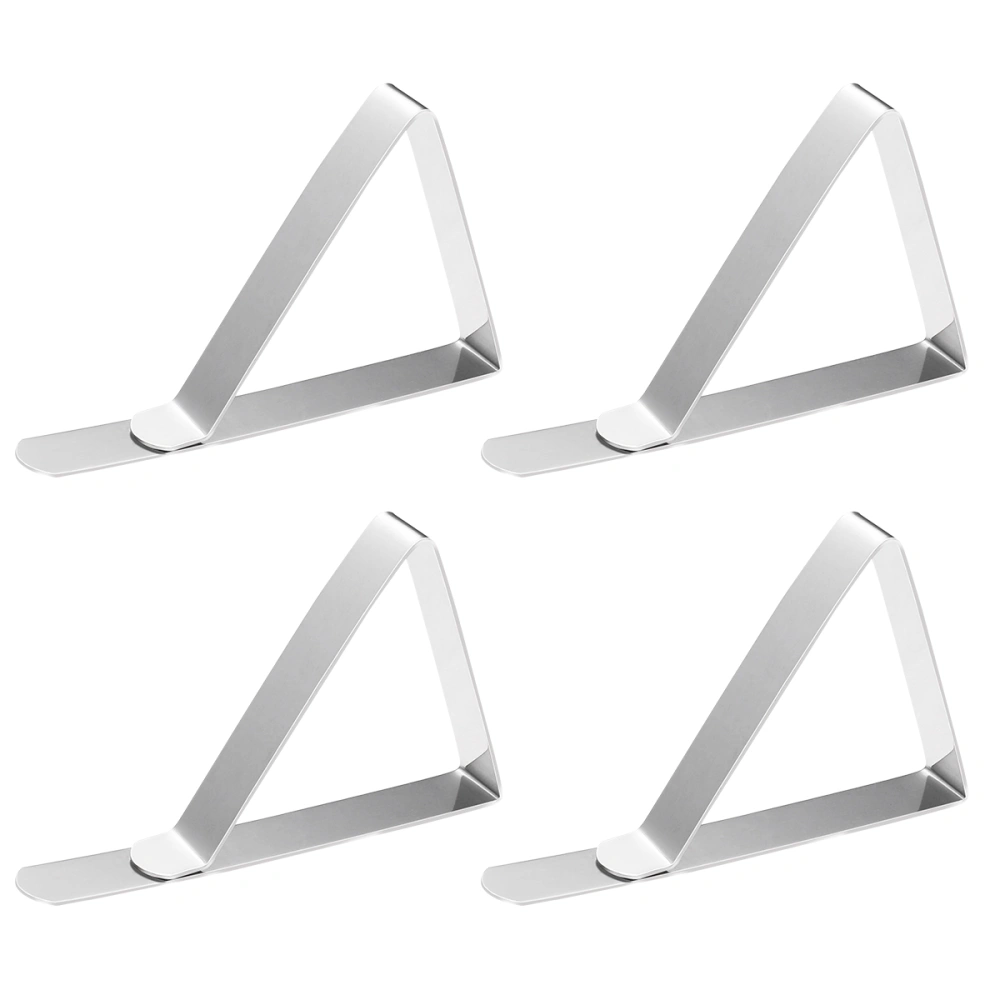 POPETPOP 10pcs 4.5cm Stainless Steel Triangle Tablecloth Clips Adjustable Table Cloth Clamps Table Cover Holders