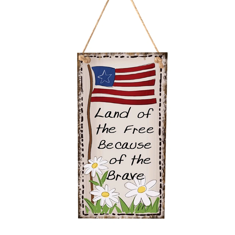 Wooden Independence Day Hanging Adornment Hanging Board Home Decoration Craft Ornament