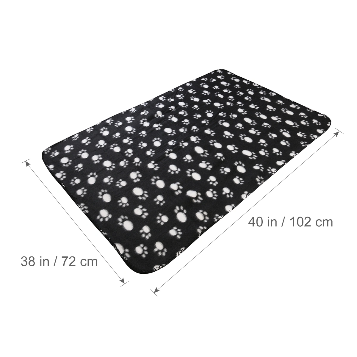 UEETEK Pet Dog Cat Paw Fleece Throw Blanket (Black)