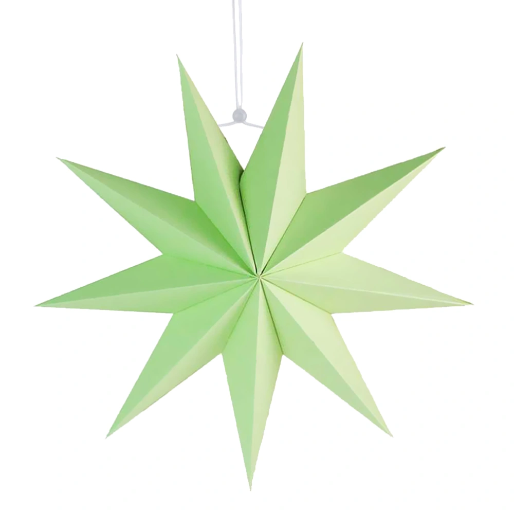 Paper Lamp Shade Handmade Star Lantern Environmentally Friendly Lamp Accessory 30cm(Mint Green)