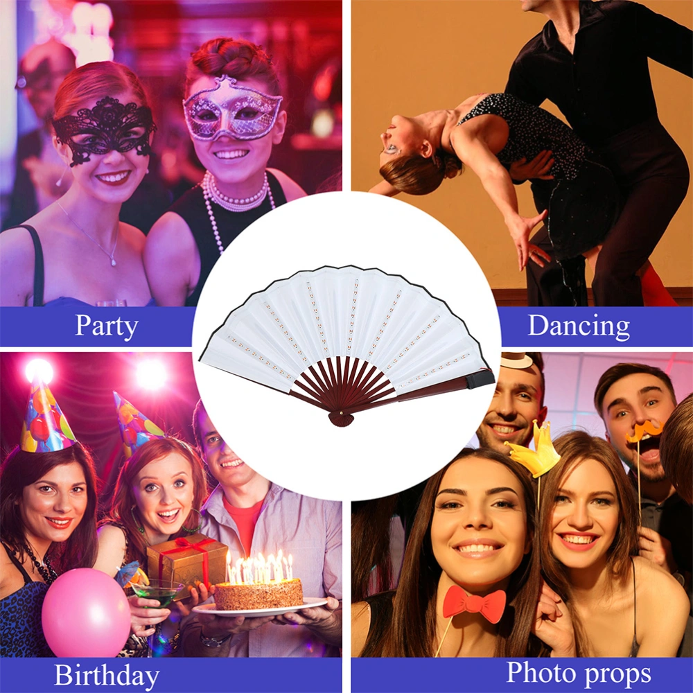 Dancing Light Fan LED Performance Fan Folding Handheld Fan for Music Festival