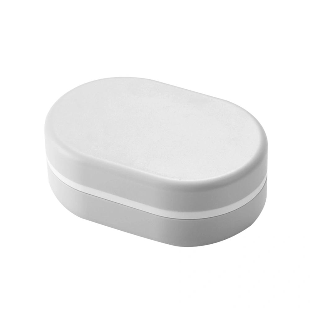 Portable Waterproof Soap Boxes Simple Travel Seal Soap Cases with Lid for Home Travel (Oval)