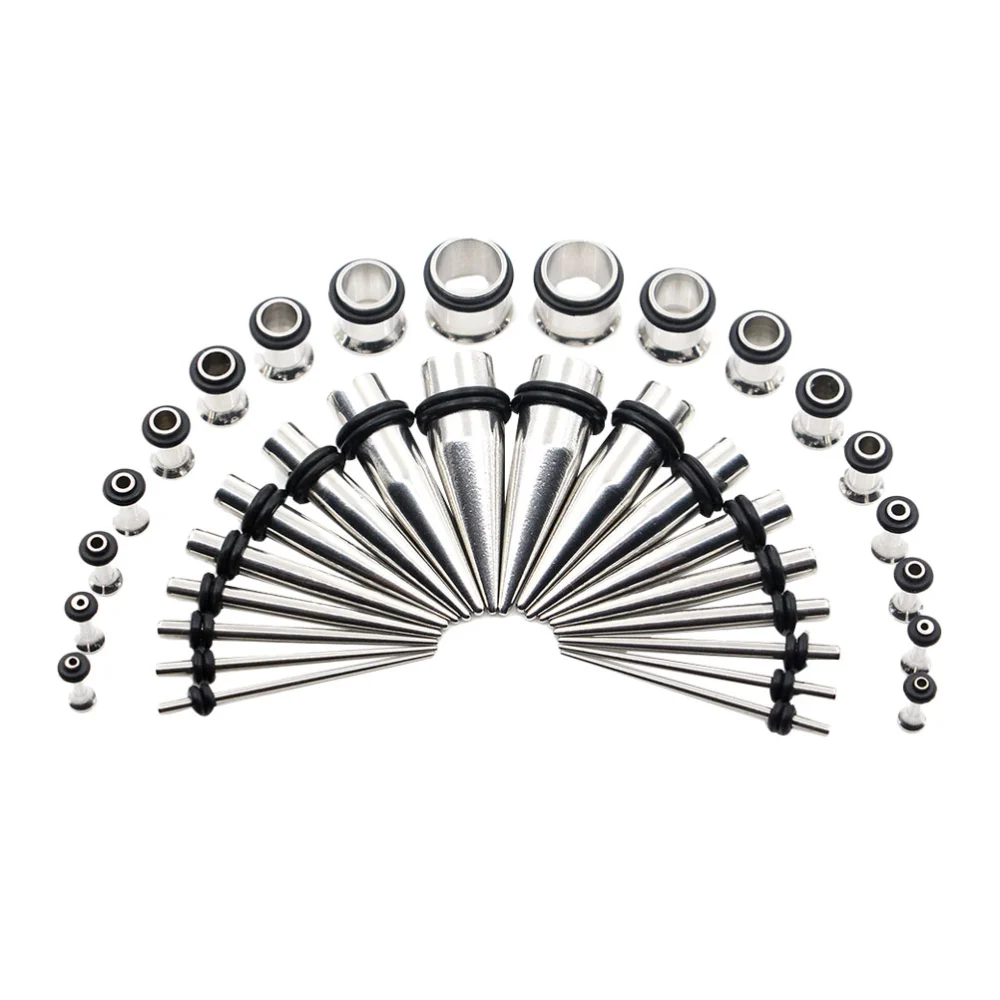 36pcs Body Puncture Accessories Stainless Steel Pointed Cones  Single Horns Kit Piercing Tools for Home Shop (Silver)