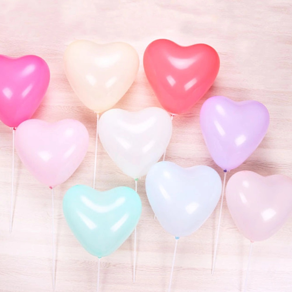 100pcs Romantic Heart Shape Balloons Creative Party Balloons Decorative Balloons Party Supplies Favors for Wedding (Purple)