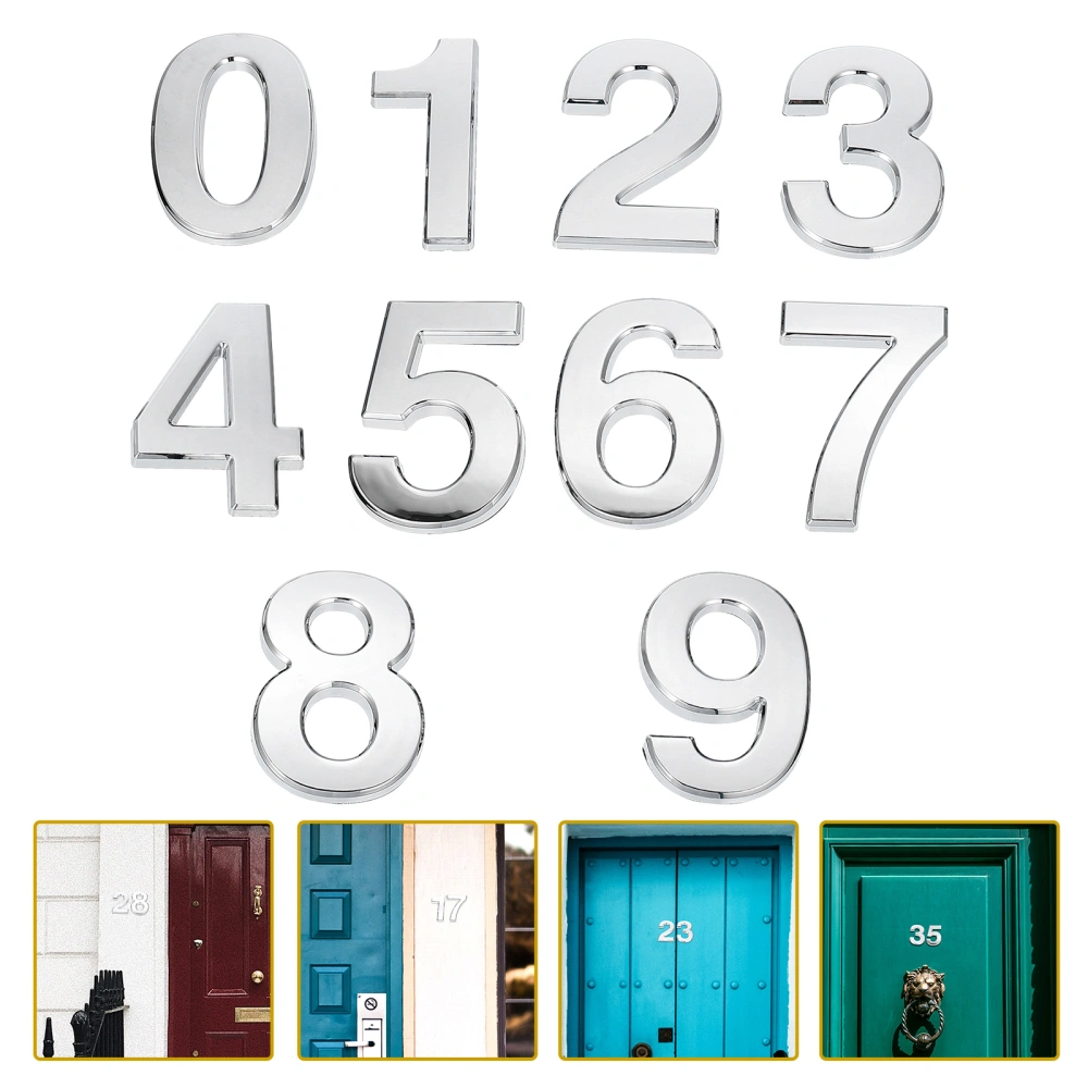 10pcs Self Adhesive House Hotel Numbers 0-9 Mailbox Number House Decor Number