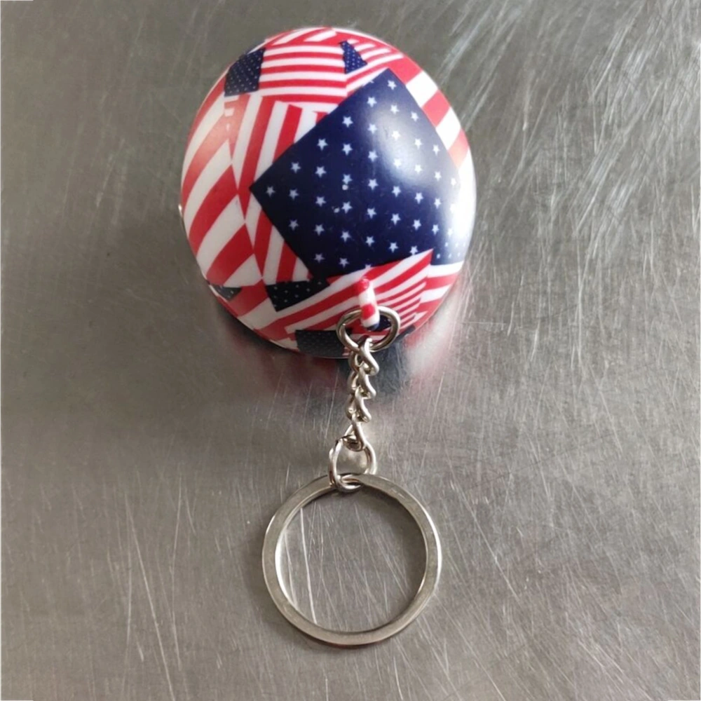 4x4cm Keychain Creative Metal Painting Motorcycle Helmet Fashion Car Personality Pendants - American Flag