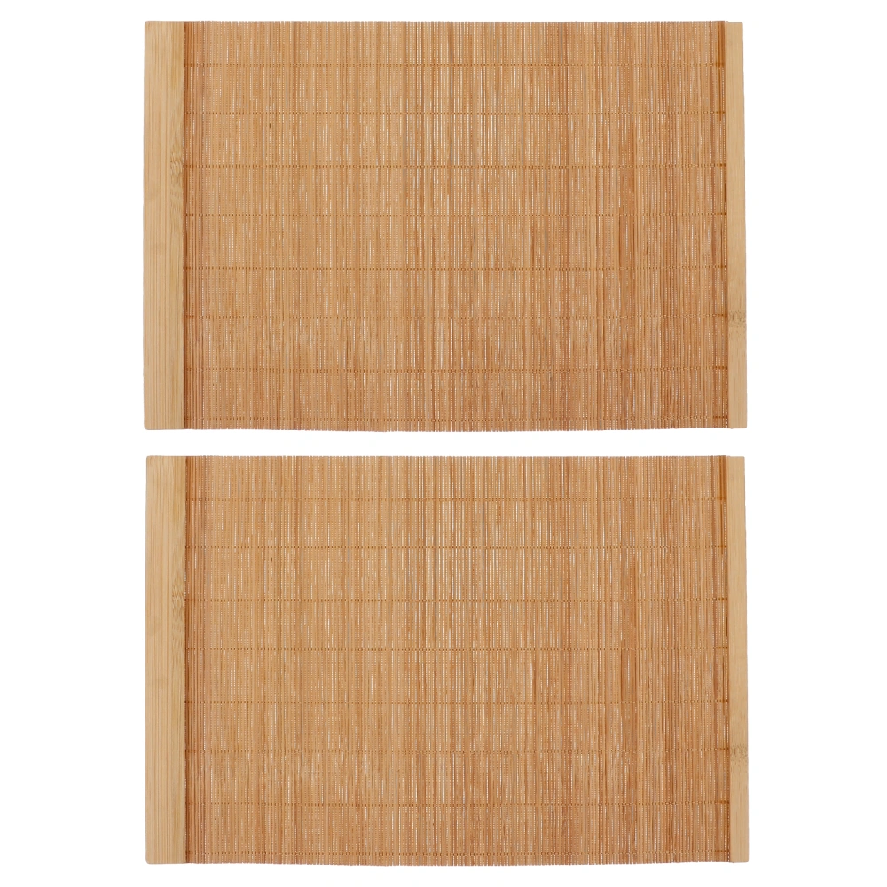 2Pcs  Fashion Bamboo Wood Placemats Anti-Slip Table Mat Waterproof Placemats