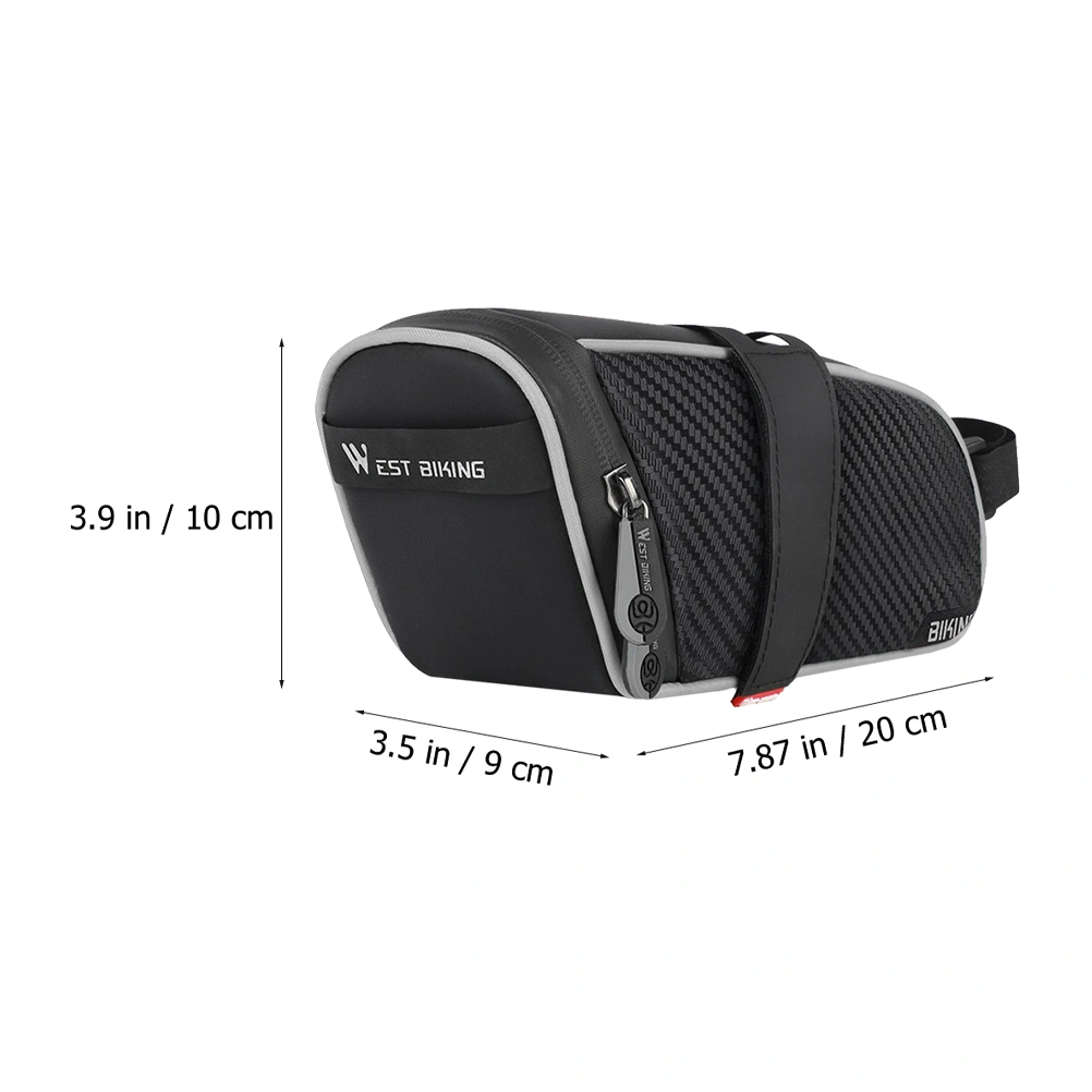 1Pc Bike Backseat Pack Container Waterproof Zipper Large Capacity Bike Bag
