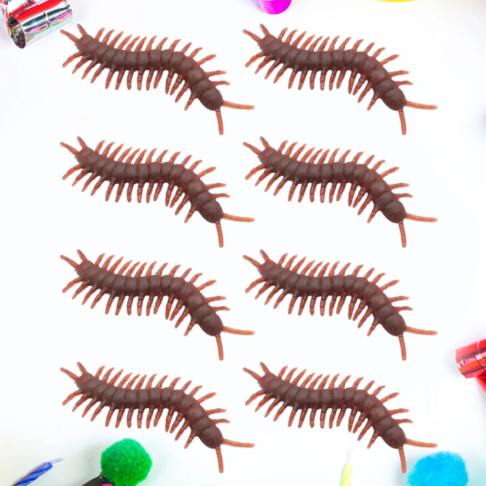 50pcs Halloween Tricky Props Fake Centipede Simulation Animal Prop for Halloween April Fool's Day Mischief