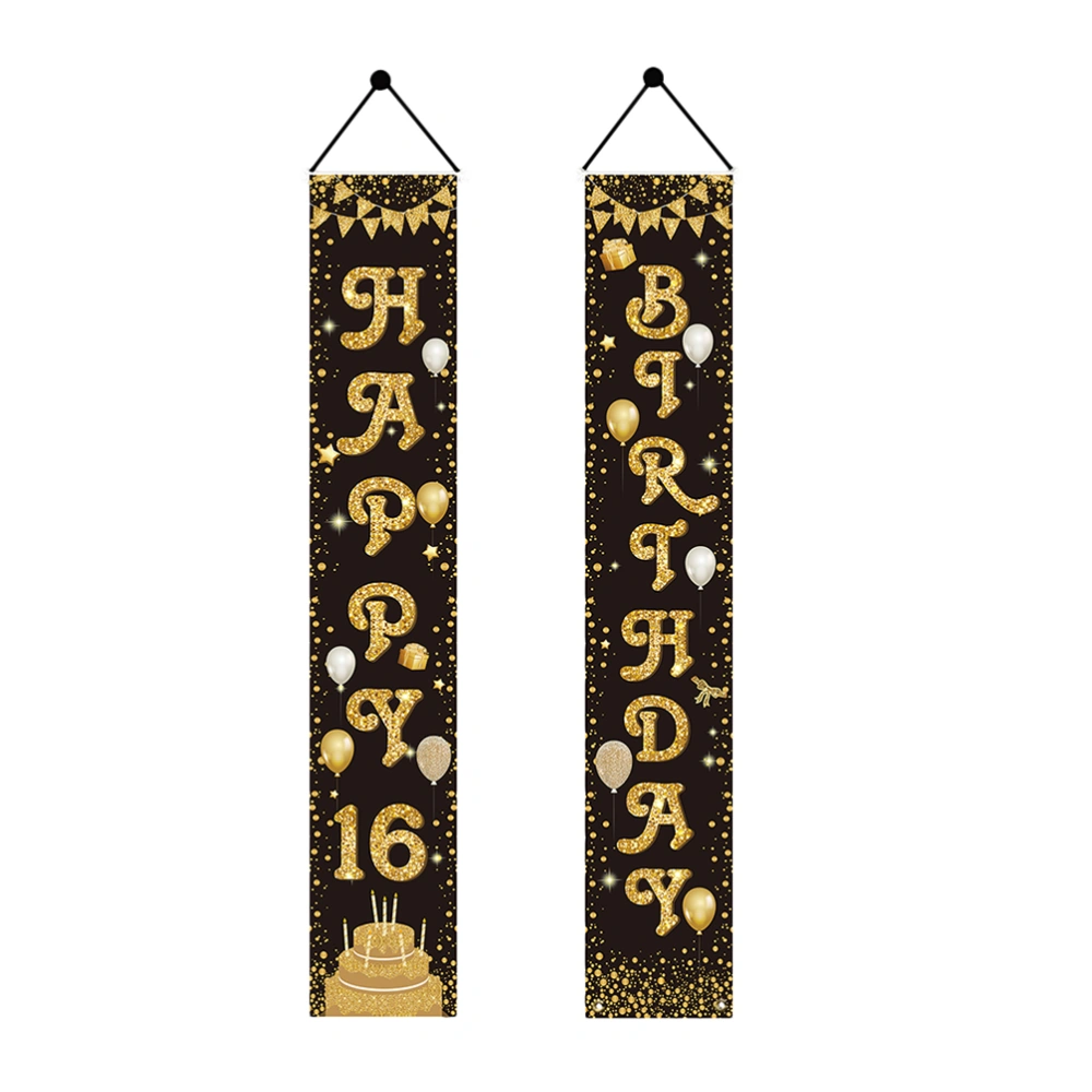 1 Pair Birthday Hanging Banners Birthday Couplets Party Celebration Buntings