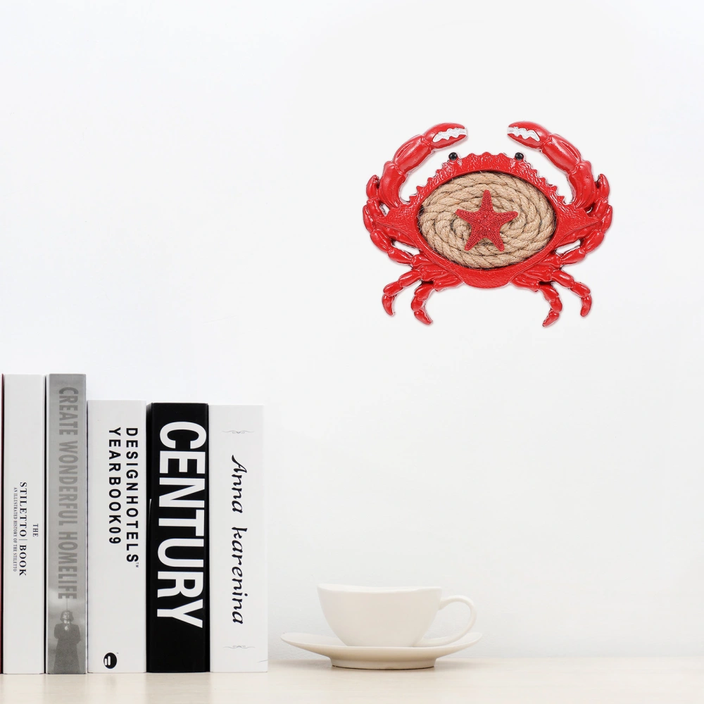 1Pc Mediterranean Style Wall Decor Hanging Crab Adornment Resin Art Craft