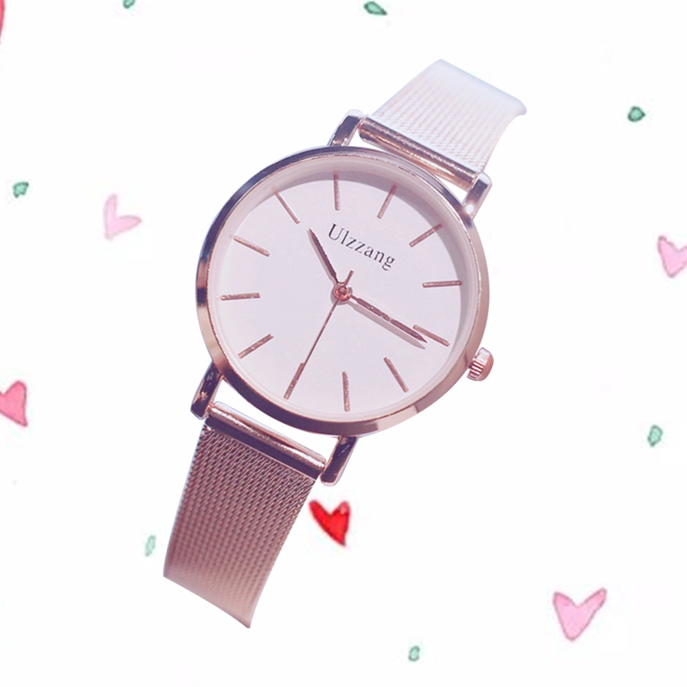 1PC Elegant Wrist Watch Fashion Women Watch Waterproof Watch Birthday Gifts for Time Display Golden and White