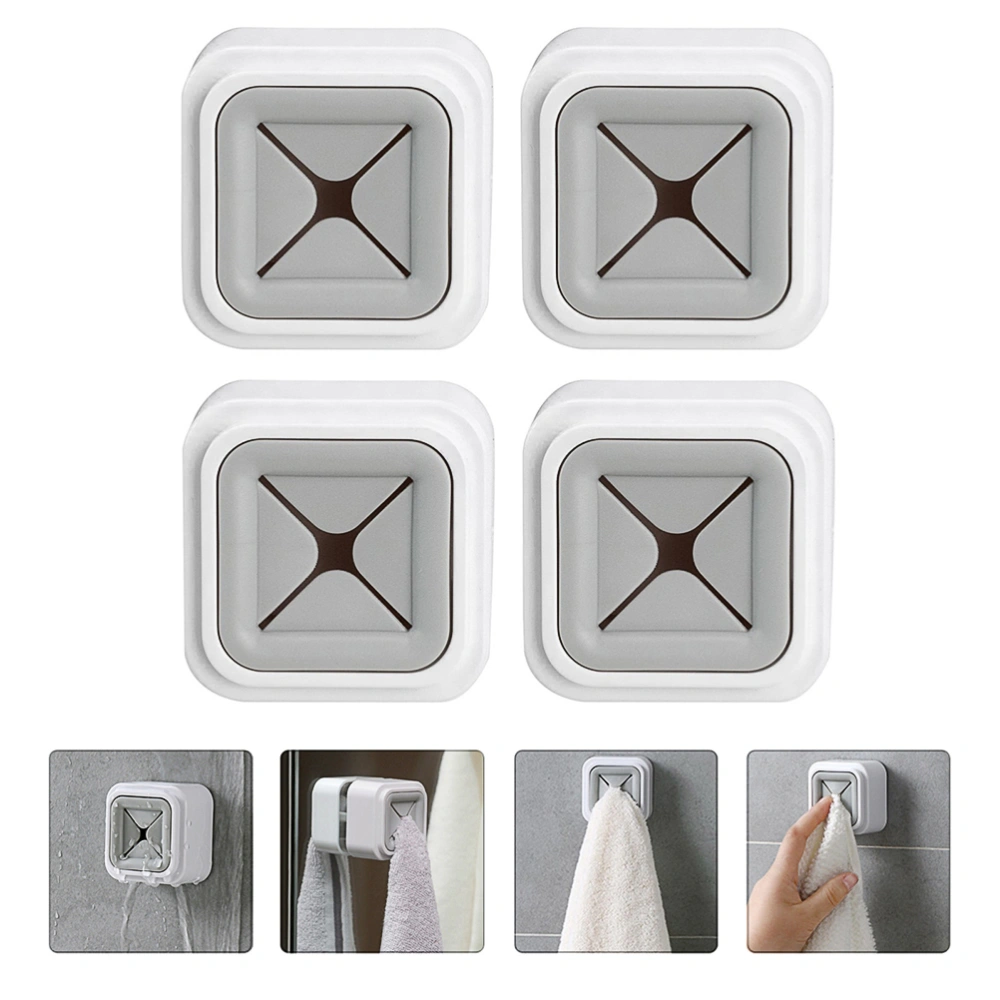 4Pcs Home Bathroom Kitchen Free Punch Organizer Wall Hanging Rag Towel Holders