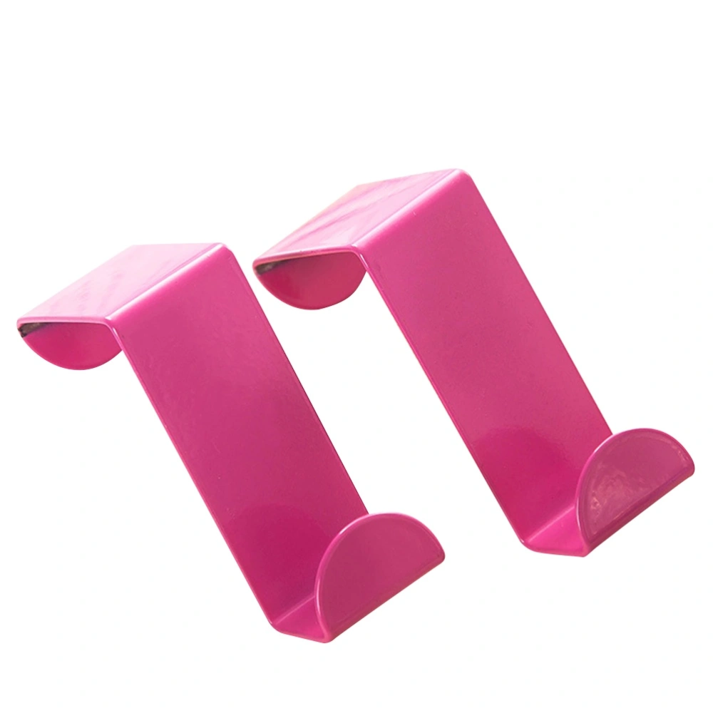 10pcs Z Shaped Heavy Duty Stainless Steel Over the Door Hooks Coat Towel Hooks Rack (Pink)