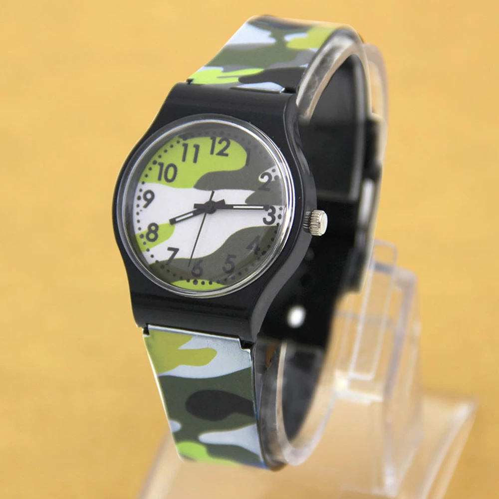 1 Pc Durable Children Watch Practical Kids Watch Camouflage Design Watch