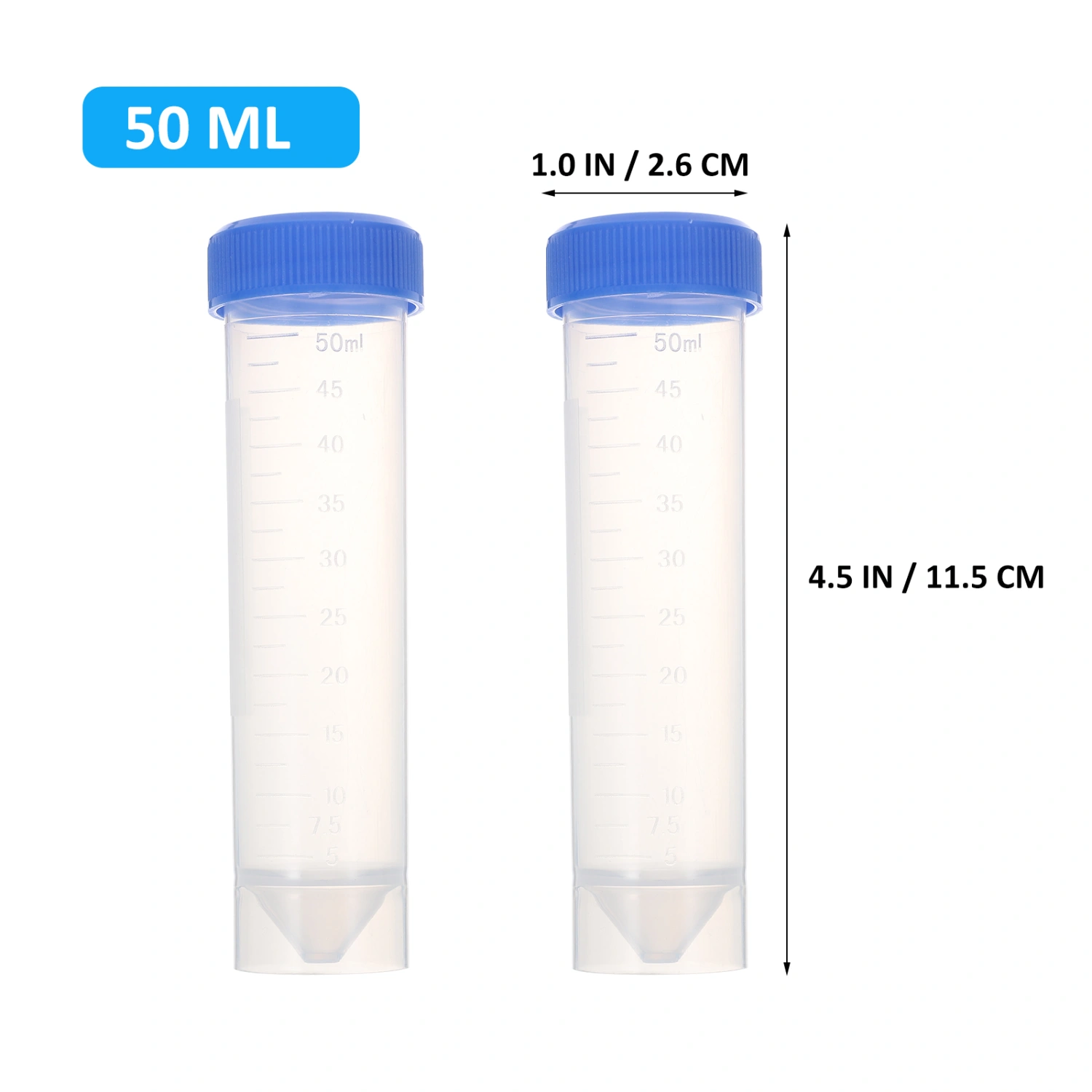 25 PCS 50ml Groove Bottom Centrifuge Tube with Screw Sample Supply (Random Color)