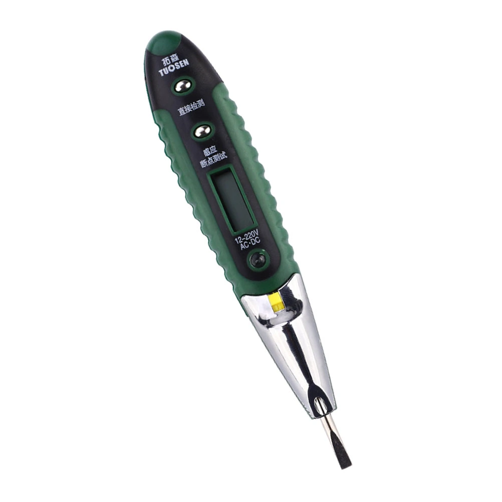 Voltage Detector Digital Reading Tester Electric LED Flashlight Tester (Green)