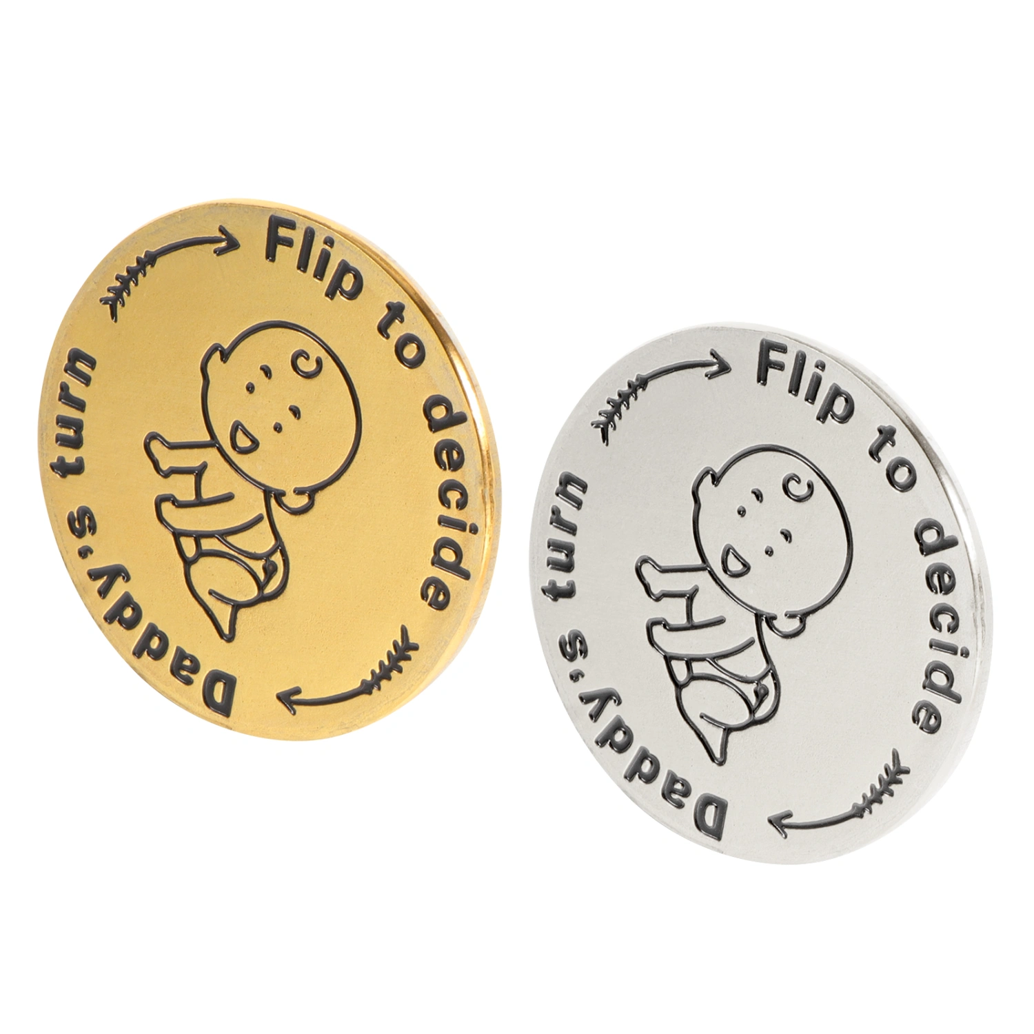 2pcs Flipping Decision Coin Double-sided Decision Coin New Baby Gift for Baby Parents