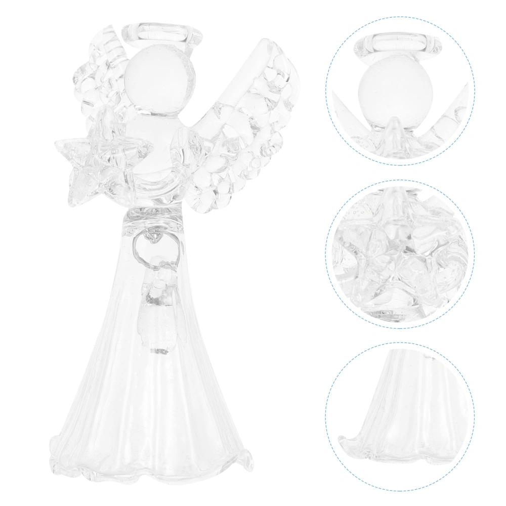 Transparent Glass Ornament Exquisite Praying Angel Pendant Accessories