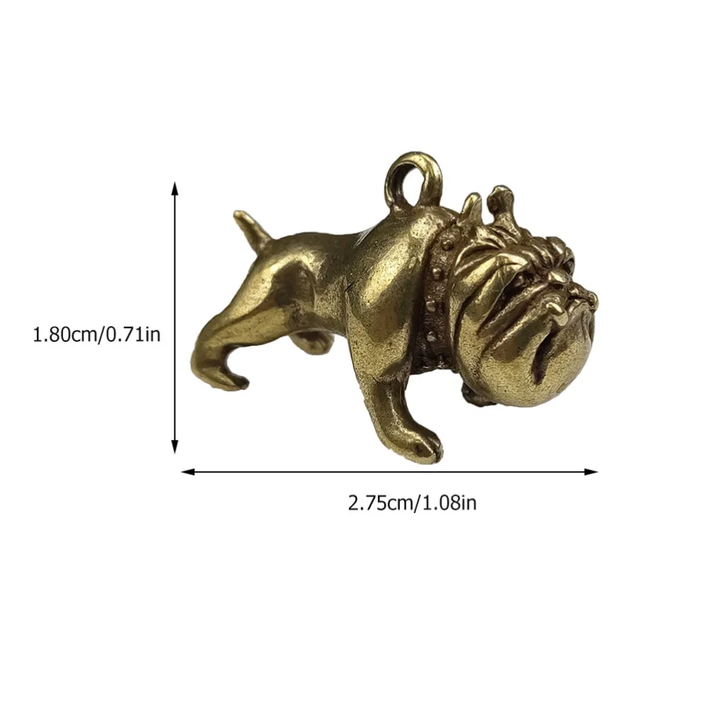 2Pcs Dog Modeling Keychain Pendant Vintage Key Ring Decor Chic Brass Craft