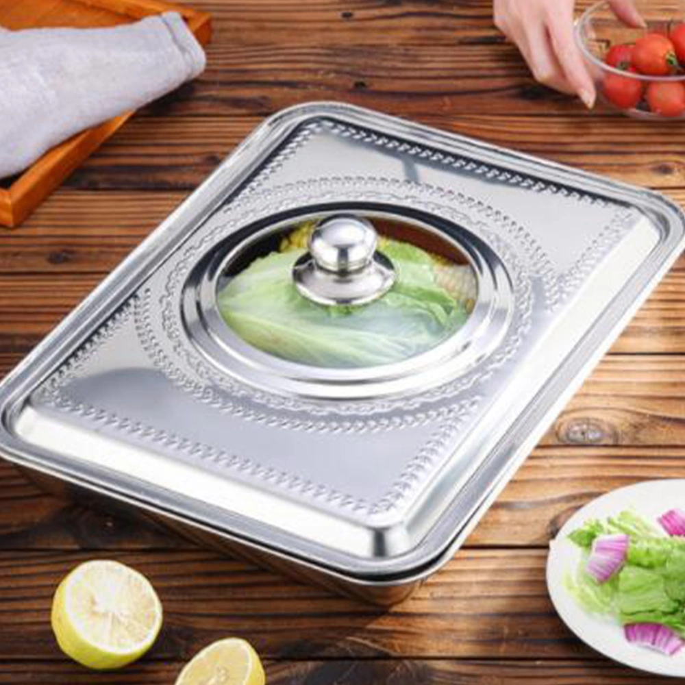 Stainless Steel Pot Lid Anti Oil Splashing Pot Cover Protector Kitchen Supplies Cookware for Home Restaurant (Visible Lid, 36x27cm)