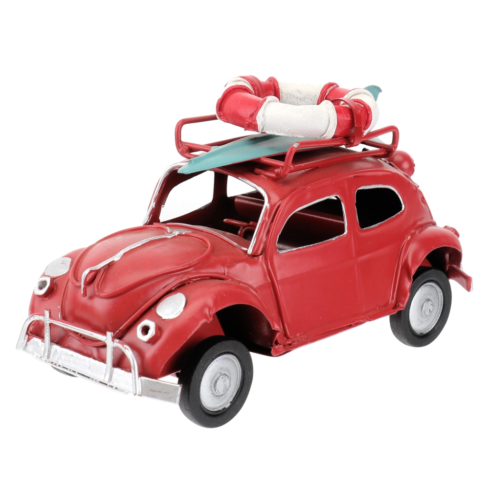 Bubble Car Model Metal Crafts Vintage Desktop Decoration Iron Table Ornament Red