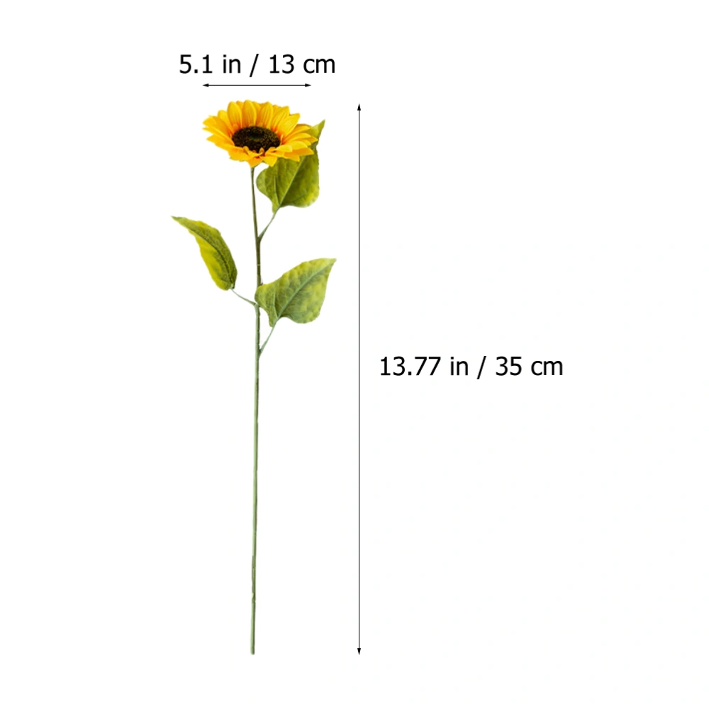 3Pcs Imitation Sunflower Wedding Flower Prop Decoration Home Ornament (Yellow)