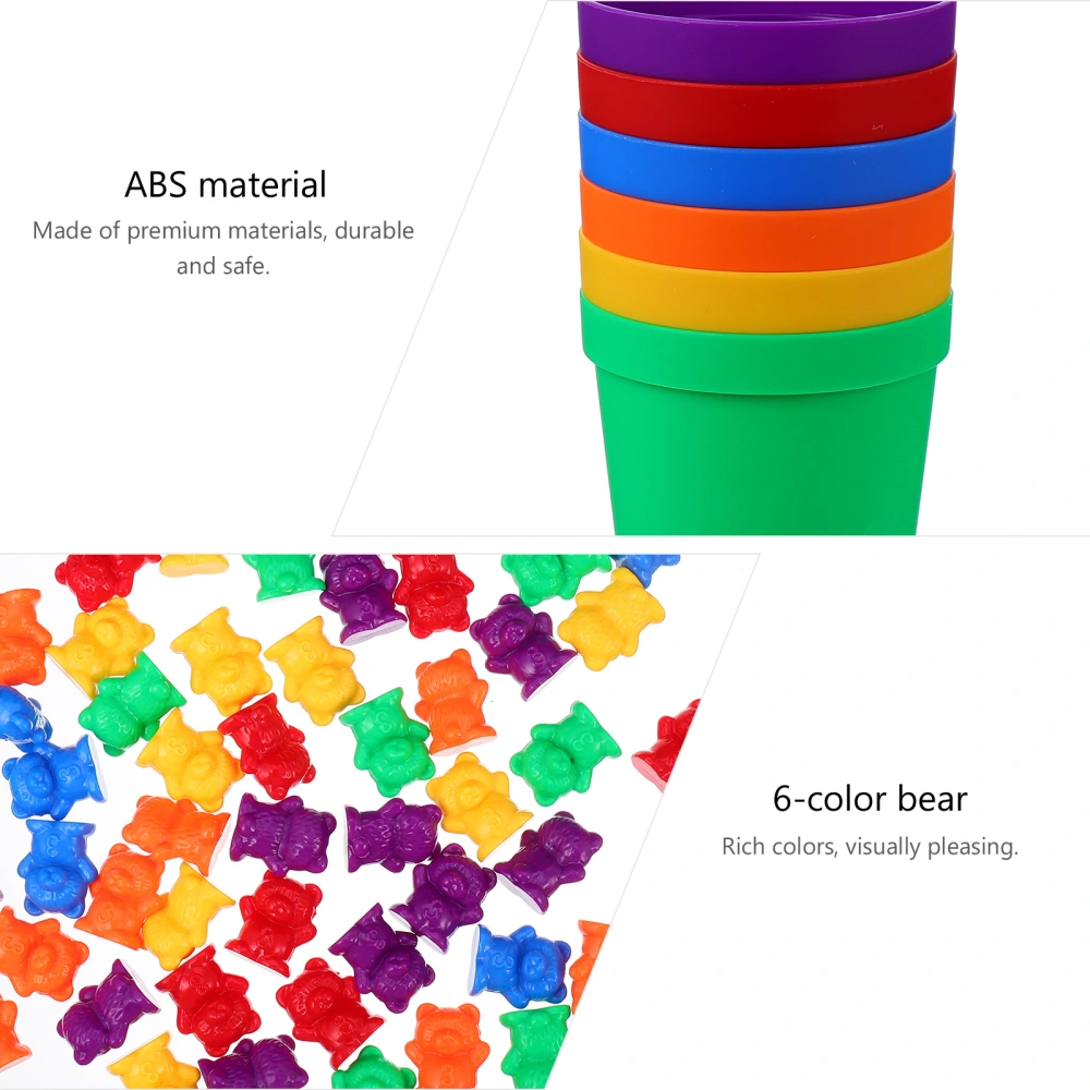 1 Set Rainbow Bear Educational Toys Kid's Counting Bears with Sorting Cups