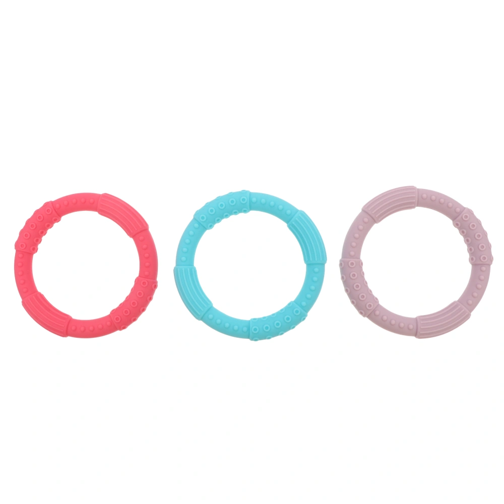 3Pcs Safe Silicone Ring Baby Teether Ring Bracelet Birthday Baby Shower Gift