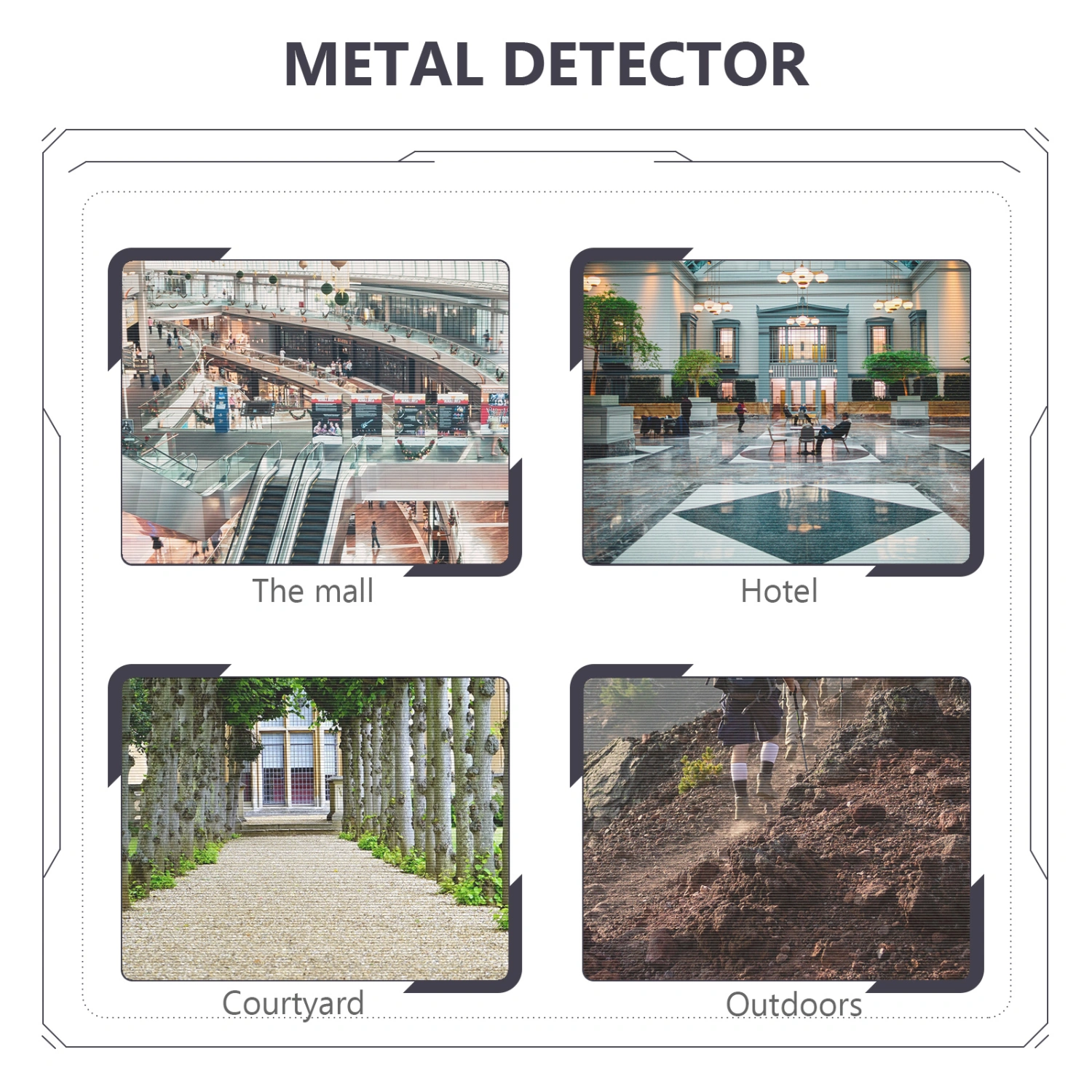 1Pc Metal Detector Handheld Security Detector Hotel Airport Metal Stud Finder