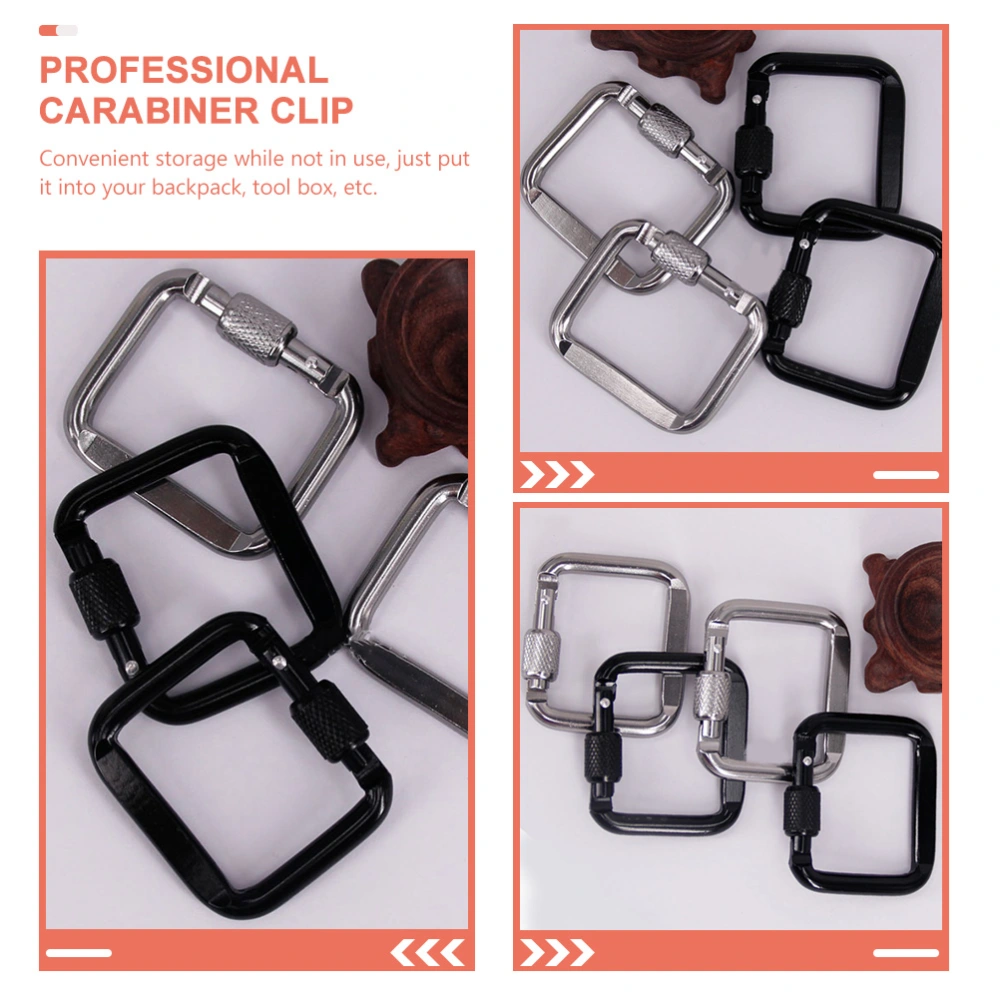 10Pcs Professional Carabiner Clips Convenient Climbing Carabiners Outdoor Square Carabiners