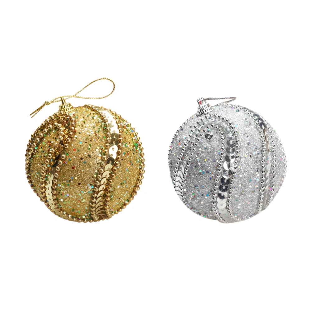 2pcs Fashion Christmas Hanging Ball Ornament Pendant Balls Decorative Balls Party Supplies Favors for Festival Banquet (Random Color)