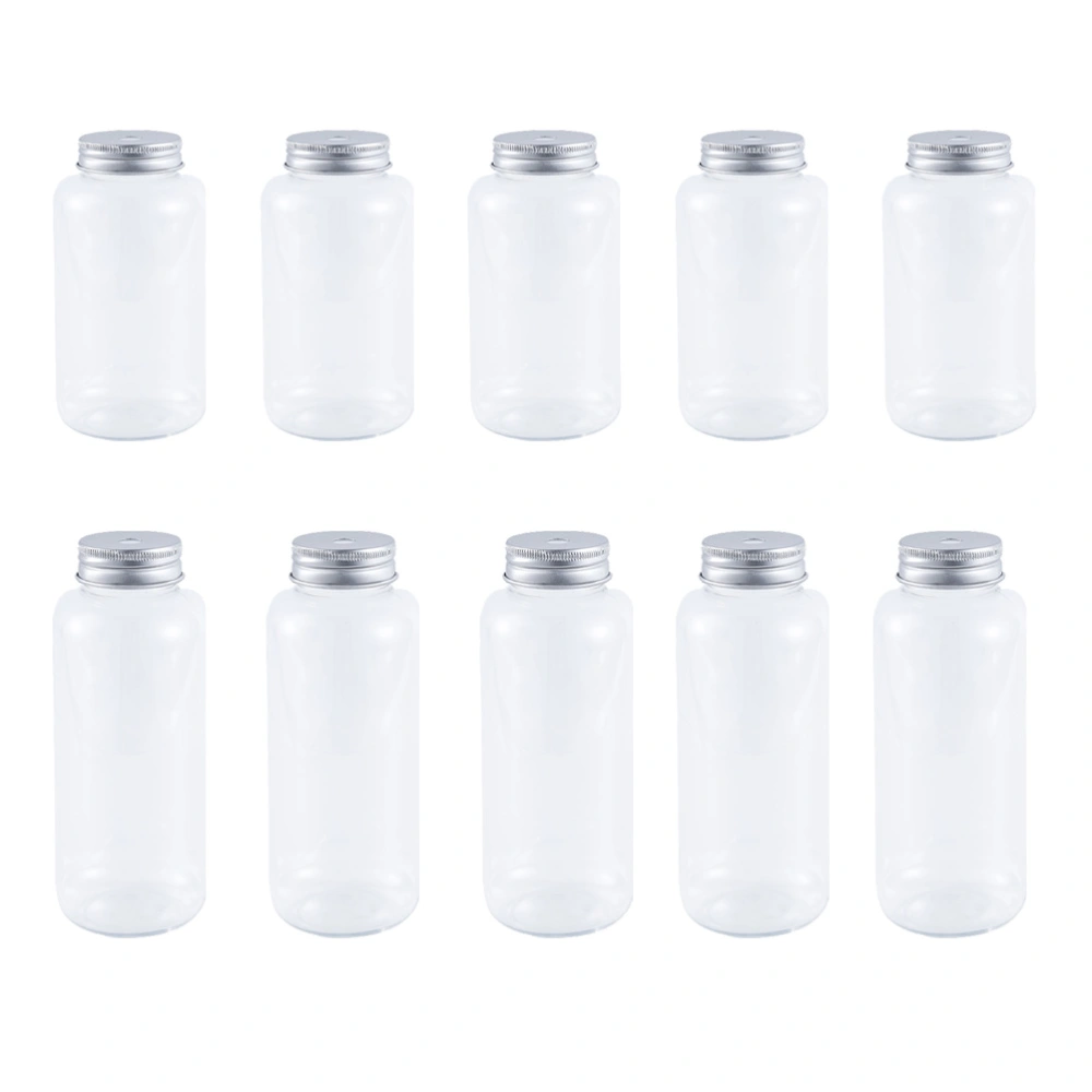 10pcs PET Plastic Bottles Disposable Plastic Bottles PET Beverage Bottles