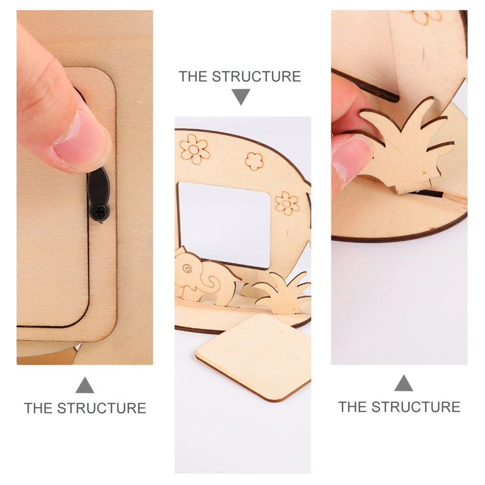 4pcs Wooden Photo Frame Picture Frame (Bee, Elephant, Calf, Koala)