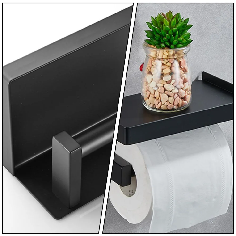 1 Set Creative Roll Tissue Holder Wall-mounted Toilet Paper Shelf for Home Hotel