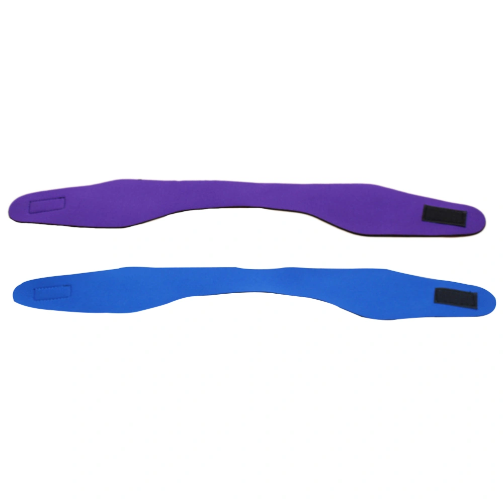 2PCS Swimming Headband Neoprene Adjustable Yoga Diving Ears Protection Hair Band for Kids Adult (Purple M+ Blue M)