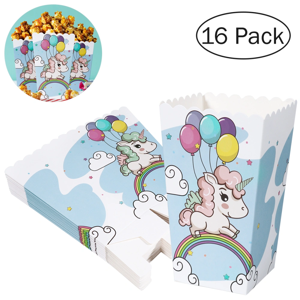 BESTONZON 16pcs Popcorn Boxes Wrapper Bags Decorative Dinnerware for Birthday Parties Baby Showers Graduations