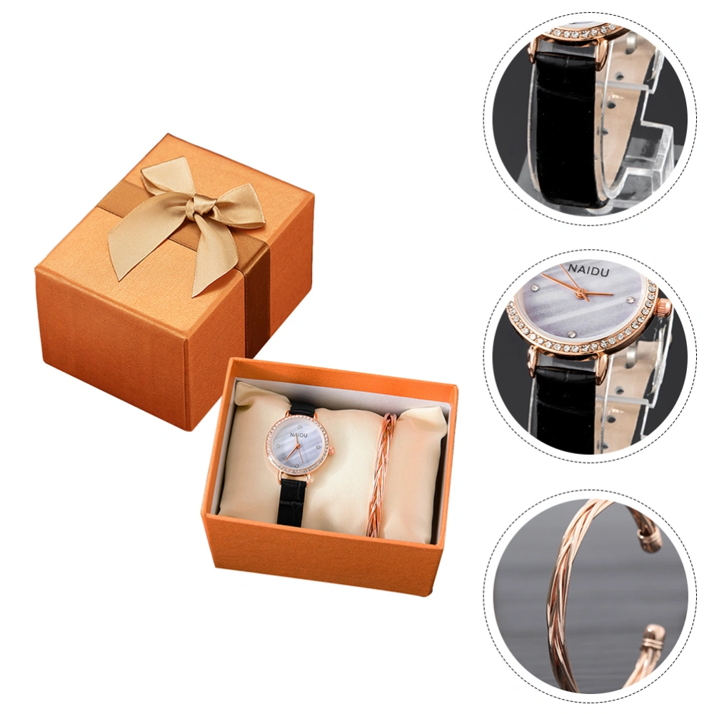 1Set Woman Fashionable Watch Classic Lady Colt Quartz Watch Watch Gift Set