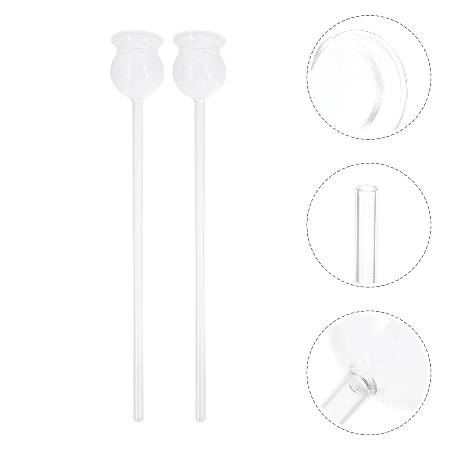 2pcs Transparent Funnel Glass Safety Funnel Scientific Long Funnel for School