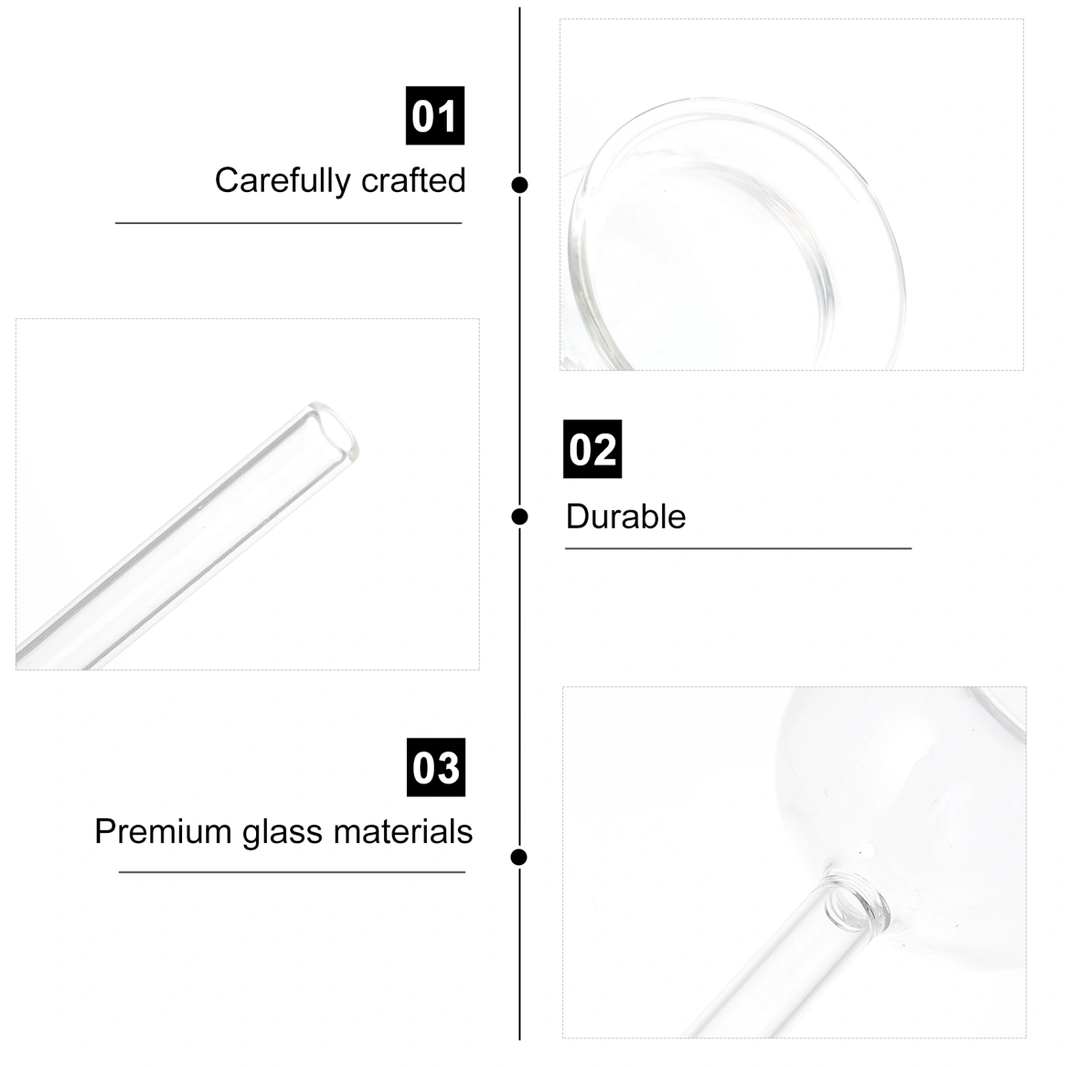 2pcs Transparent Funnel Glass Safety Funnel Scientific Long Funnel for School