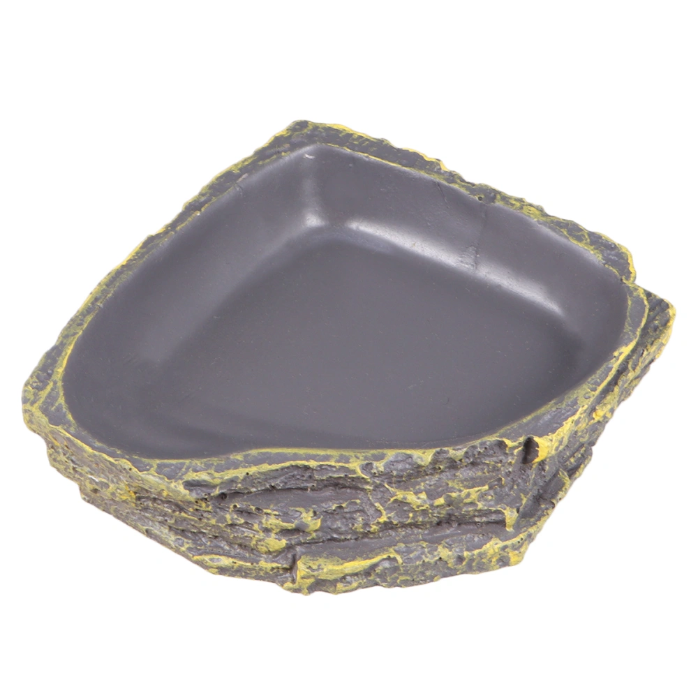 Thicken Bowl Reptile Food Water Storage Basin Lizard Turtle Feeder Feeding Bowl Food Dish for Spider Lizard Pet(Dark Green)