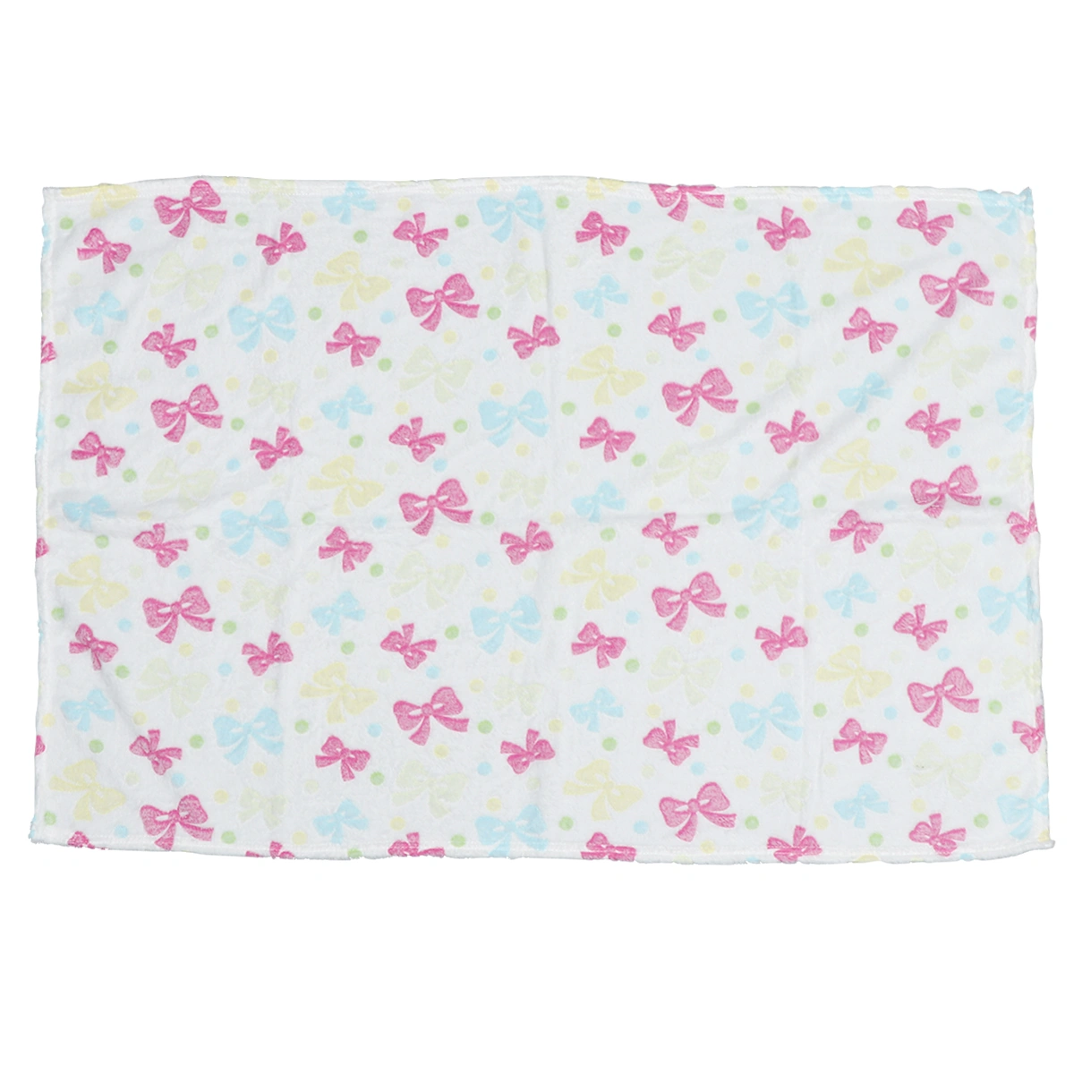 Blanket Warm Dog Cat Coral Blankets Mat Bed Cover with Pink Bow for Kitties Puppies Pets - L