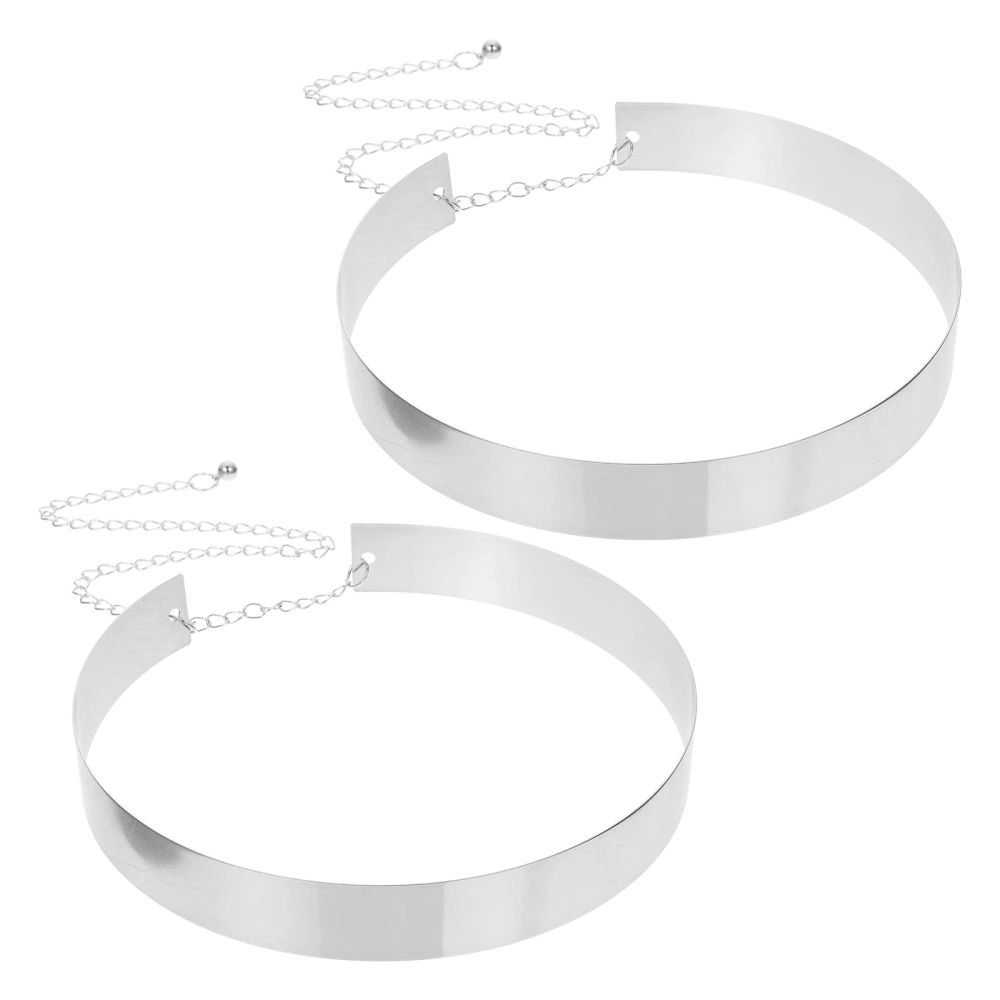 2Pcs Metal Party Dress Versatile Woman Wristband Women Retro Wristband