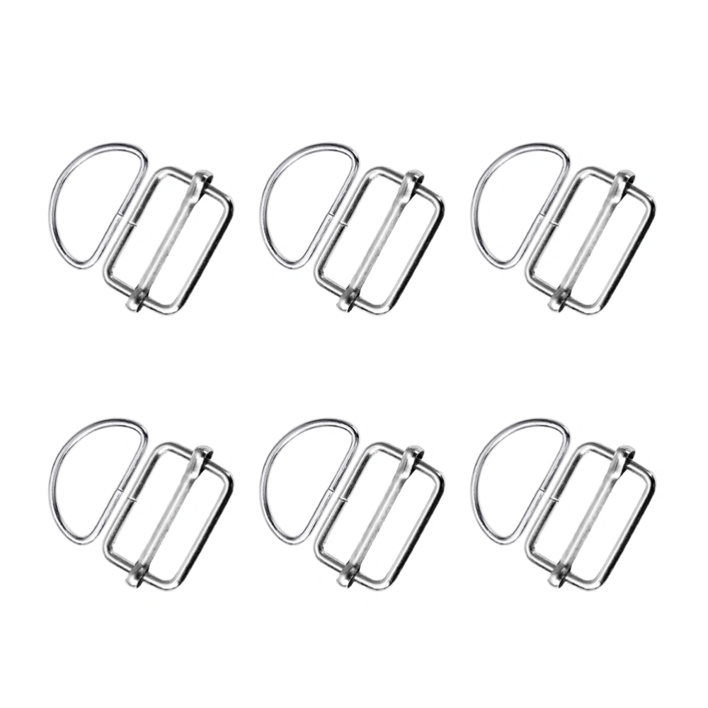 100PCS Metal Slide Adjustable Roller Buckles Semi-Circular D Ring Buckle for Backpack Suitcase Clothes Luggage Belt (Silver)